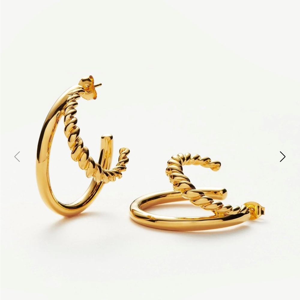 New Missoma Radial Hoop Earrings Gold